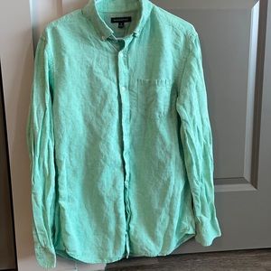 Green Linen Banana Republic Buttondown Shirt M Men